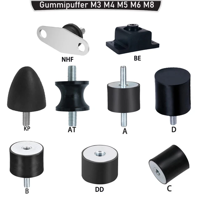 Gummipuffer / Schwingungsdämpfer – Typ VV/VD/VE/DD, M3 Bis M12, Mit Metallgewinde, China