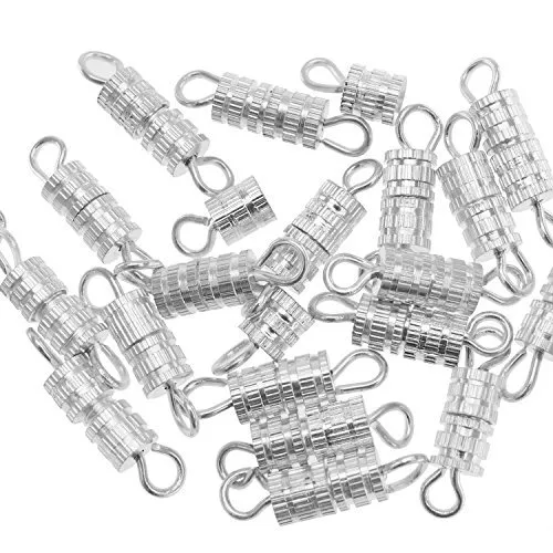 Clasps - 100 Pieces 4 x 15 mm - Barrel Screw Type Clasp - Perfect for Silver