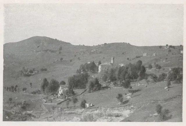 D1443 Lecco - Torre de' Busi - Valcava - Veduta - Stampa antica - 1928 old print