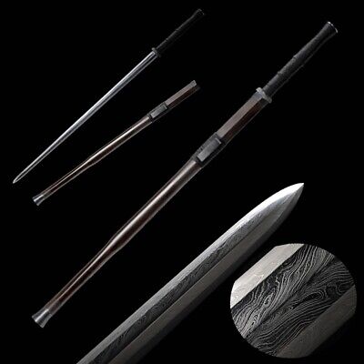 Hand Forged Feather pattern steel Eight sides Han Sword sharp iron Fittings#0012
