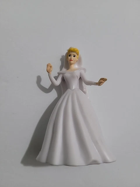 Disney Princess Cinderella White Wedding Dress Gown 3” Toy Figure Cake Topper P