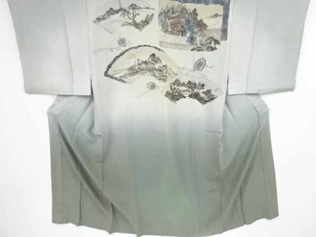 37855# Japanese Kimono / Antique Hitoe Mens Juban / Jigami Pattern