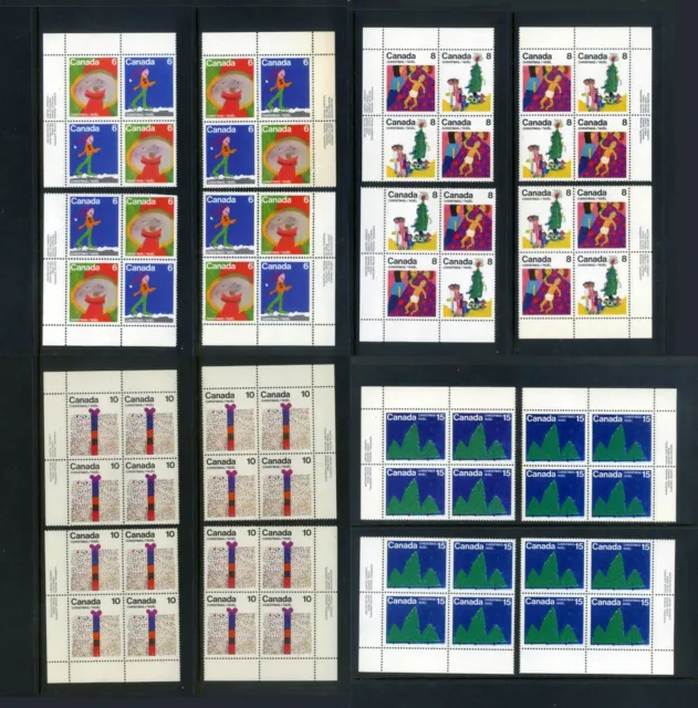 CANADA  1975  Christmas  Sets of plate blocks  SG 822a-827  MNH    SALe xx