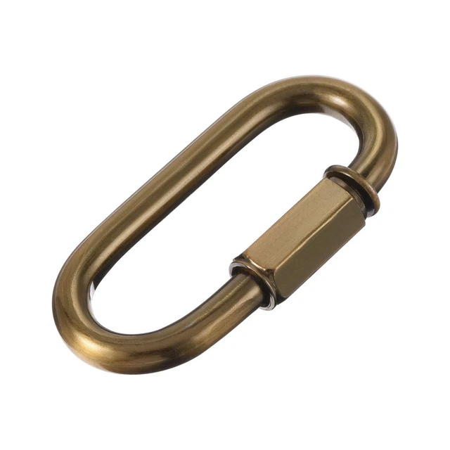 Cadena Conector, 6mm Grueso Rápido Enlace Tornillo Bloqueo Clips Oro Bronce 4pzs