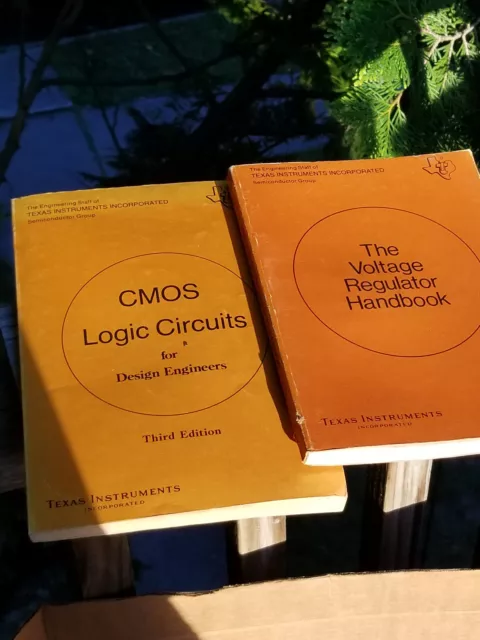 2 Vintage Texas Instruments Books Data Electronic Cmos Logic Circuits  Manual