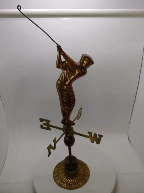 Weathervane Golfer  Copper 24" Tall 9" Wide