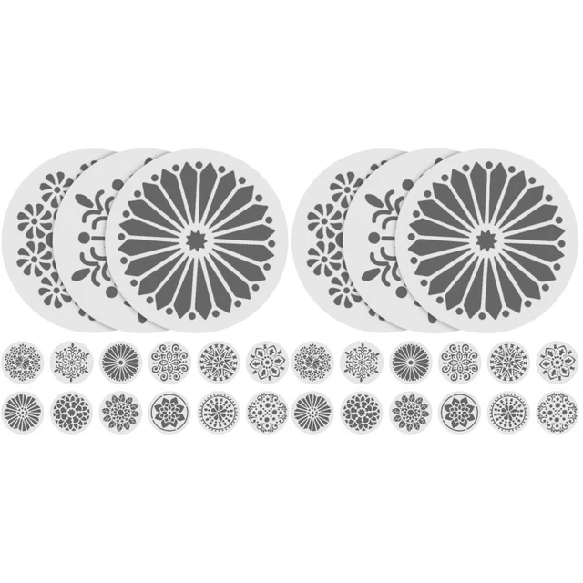 2 Stencil Per Disegno A Cerchi Cobee, Modelli Circolari In Plastica PP Con 16 Dimensioni, Diametro 11,5 Cm, Per Scuola E Ufficio