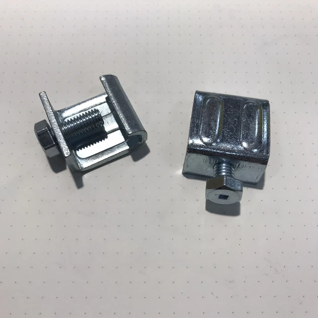 2x morsetto filettato morsetto connettore acciaio dec. con vite M8 (M08)