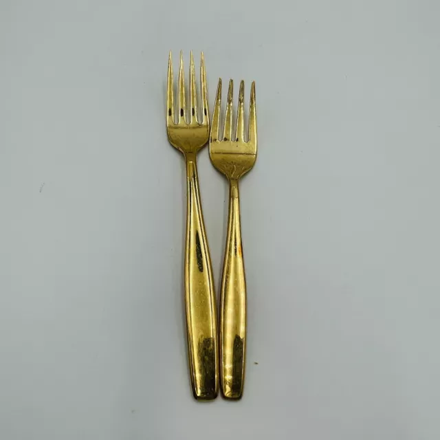 Rogers Cutlery Gold Plated Flatware Golden Modern Living #900 2 Forks