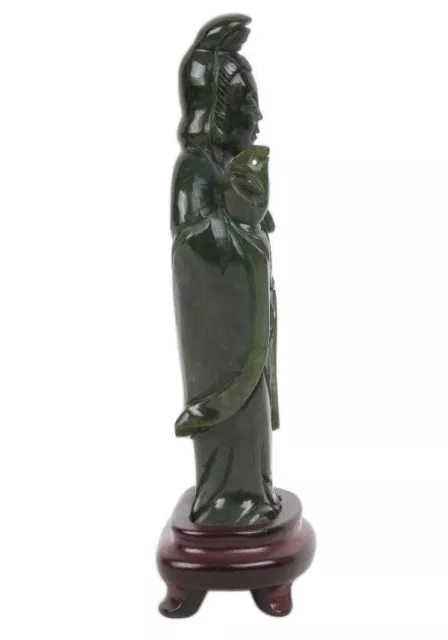 China 20. Jh. -A Chinese Jadeite Figure of Guanyin Statuette Chinois Statua Cine 3