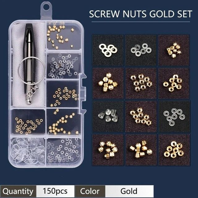 Eyeglass Glasses Repair Kit Screws Nuts Washers Tweezer Sunglasses Watch Fixing