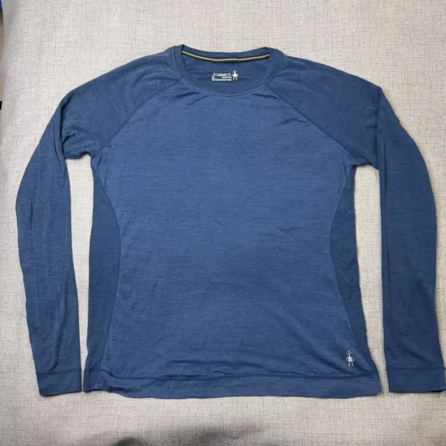 Smartwool Shirt Women's XL Blue 250 Merino Wool Base Layer Long Sleeve