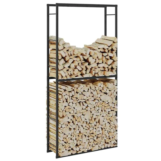 VidaXL Rastrelliera per Legna da Ardere Nera 80x25x80 cm | Leroy Merlin