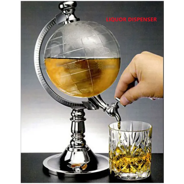New 1.5L Globe Shaped Beverage Liquor Dispenser Drink Wine Pump Whiskey Decanter