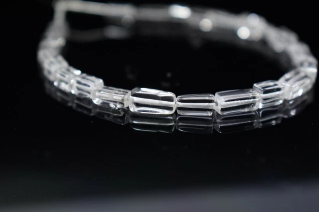 A++ Natural Clear Crystal Quartz Smooth Rectangle 6.5" Untreated Gemstone Beads