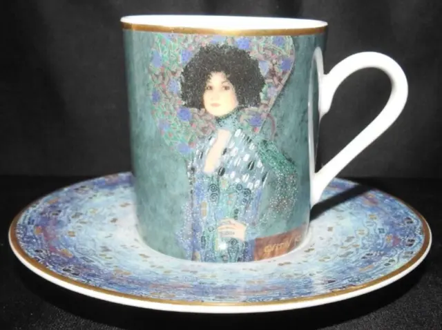 GOEBEL ARTIS ORBIS Gustav Klimt 'Emile Floge' – Espresso Cup & Saucer Set  -MINT £18.99 - PicClick UK