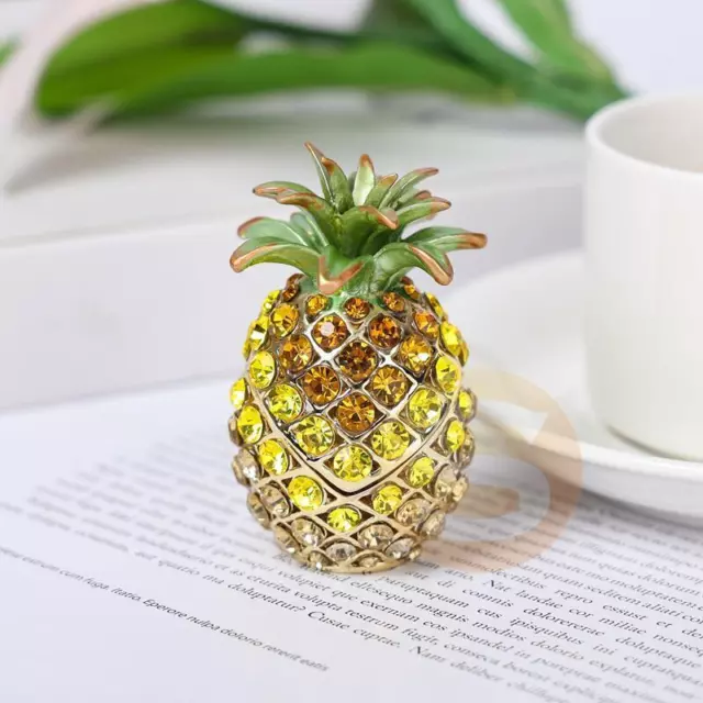 Crystal Pineapple Jewelry Box Hinge Rhinestone Organizer Ring Box