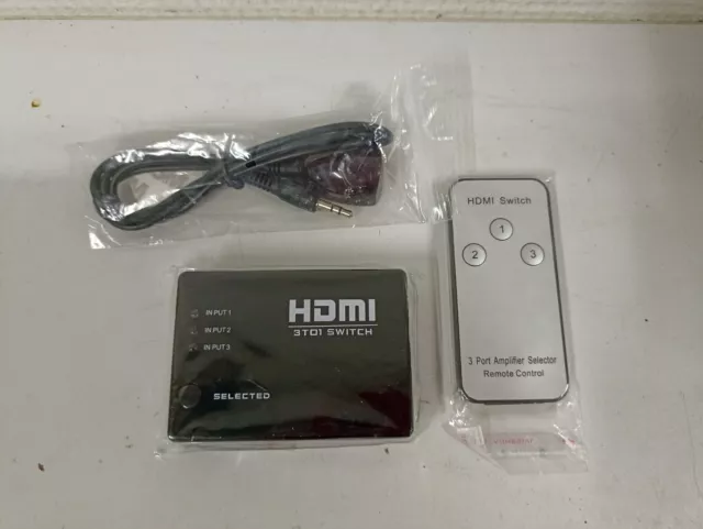 Switch commutateur 3 Ports HDMI en 1 Full HD (1080p), 2K et 4K avec télécommande