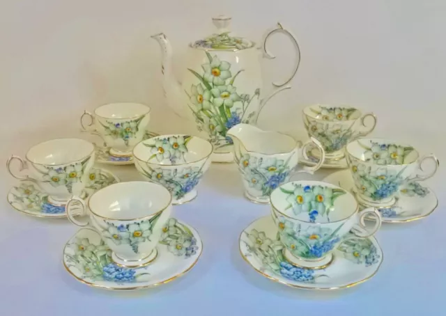 Vintage Bell China Pattern 4698 Narcissus & Forget-Me-Not Tea/Coffee Set–Lovely