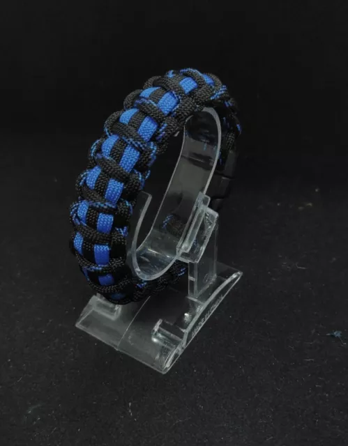 1 Bracciale Paracord  Inter Nero Azzurro King Cobra - Su misura Fatto A Mano