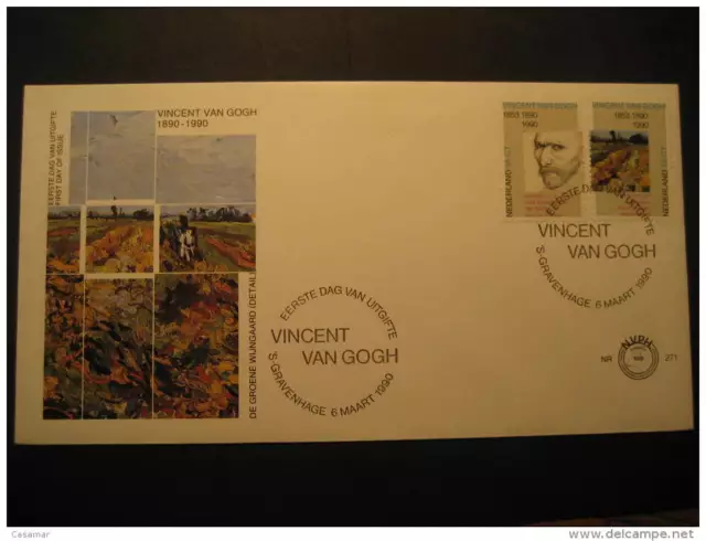 Van Gogh Gravenhage Holland Netherlands 1990 Paint Painting FDC Cover