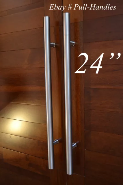 Entry Door Round Pull Handle Entrance Front Building Pulls Modern satin nickel