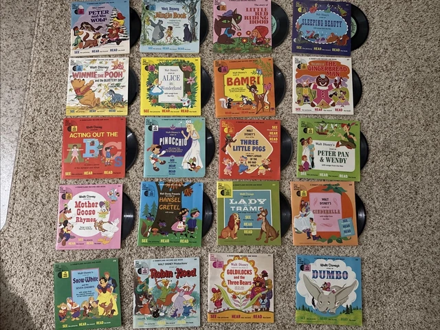 WALT DISNEY BOOK and Record Read Along Library Collection 1960's ...