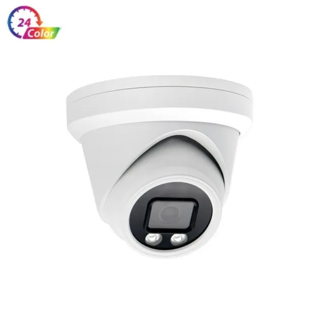 Caméra dôme IP POE compatible Hikvision 5MP ColorVu IP66 Métal Blanc