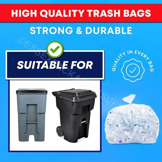 Clear Bin Bags 140G 200G Heavy Duty Bin Liner Trash Can Refuse Bags