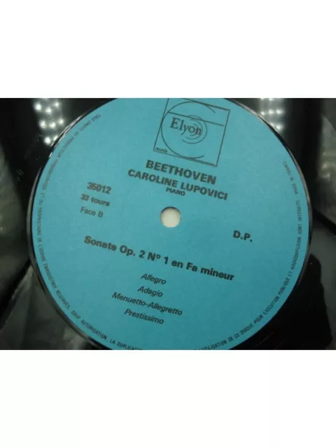 CAROLINE LUPOVICI 32 variations/sonate OP2 - OP90 BEETHOVEN LP Elyon - Sulocki 3