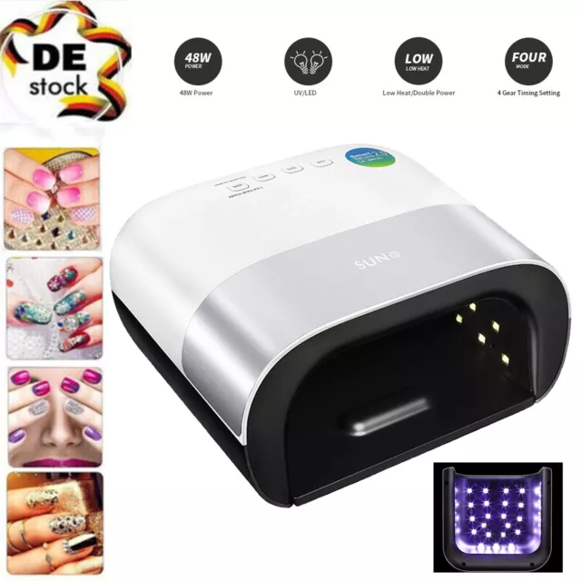 48W LED UV Nagel Lampe Gel Lichthärtungsgerät Sensor Nageltrockner mit 4 Timer