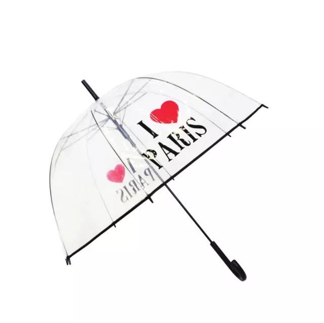 Parapluie cloche transparent I love Paris - Smati