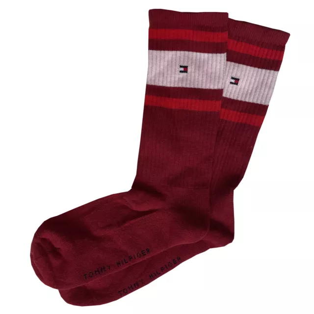 Tommy Hilfiger Crew Small Flag Men's Red Socks Size UK 5 - 8 (39-42)