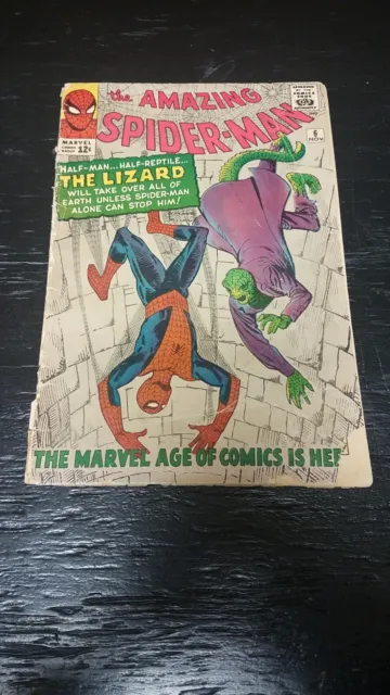 1963 Marvel Comics Amazing Spider-Man #6 Silver Age Key 1St App The Lizard
