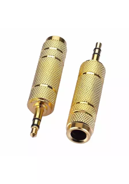 6.35mm Female to 3.5mm Male  Jack Audio Headphone Adapter Converter Plug.  UK