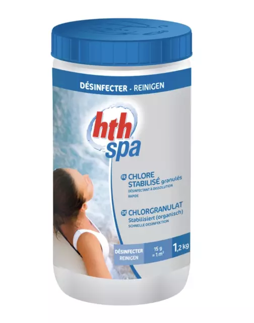 hth Spa Chlorgranulat stabilisiert 1,2 kg Dose f. Whirlpools & Pools