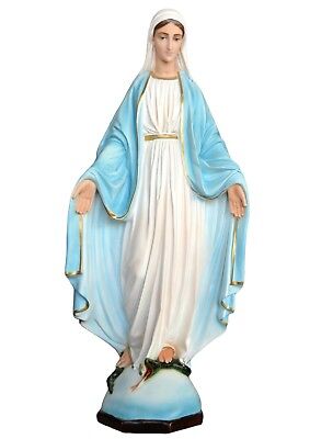 Statue Madonna Immaculate CM 70 IN Resin With Eyes Of Glass for External