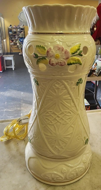 Belleek Celtic Rose & Shamrock Globe Lamp Luminarie Limited Edition 1806/3500