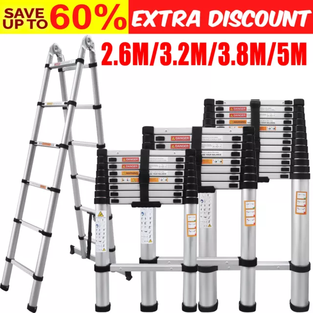 Telescopic Loft Ladder Extendable Collapsible Step Ladders Securing Bolt Outdoor