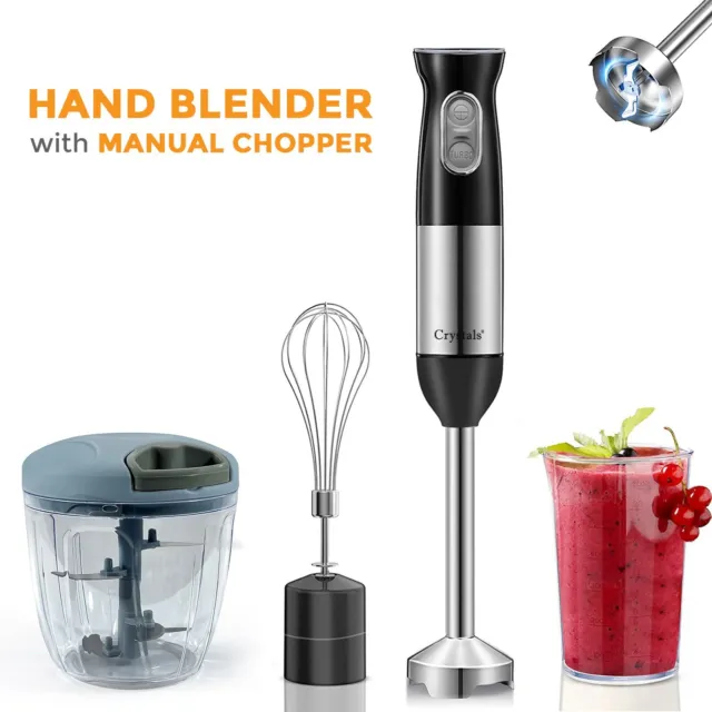 Manual Food Chopper Pull Cord Vegetable 1000W Hand Blender Kitchen Beaker Whisk