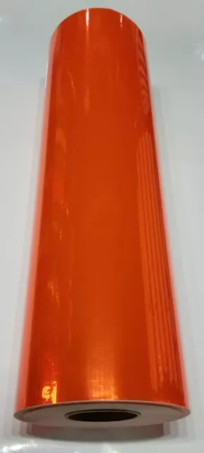 Fluorescent Orange Chrome Mirror Sign Vinyl 24" x 30 ft Longlife