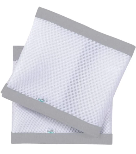 Envoltura de cuna transpirable Purflo - blanca suave | gris nublado