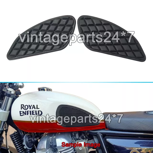 Royal Enfield Gt & Interceptor 650 Réservoir Caoutchouc Genouillères Paire Noir