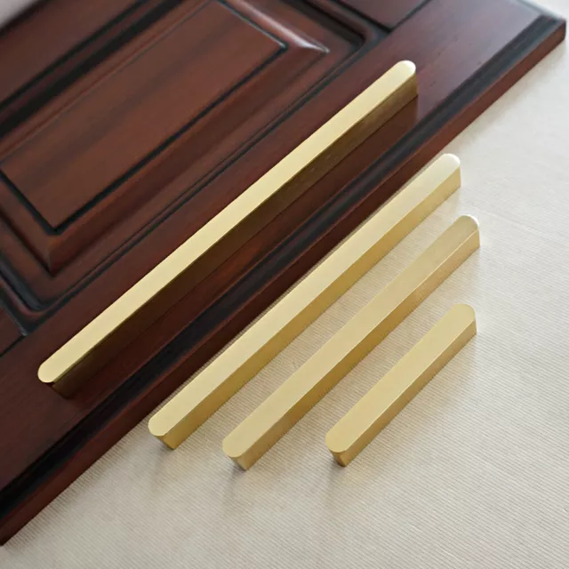 Brass Handles Pulls Modern Cupboard Cabinet Wardrobe Handles Pulls Drawer Closet