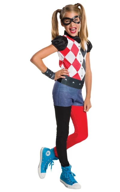 Costume Suicide Squad Ragazze Harley Quinn Super Cattivo Abito Fantastico Età 10-12