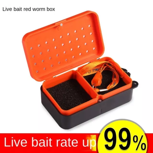 Unbranded Brethable Worm Container Plastic Bait Box Fishing Bait Box Earthworm Lure Box Fishing Worm Box