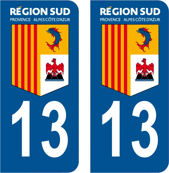 Set Di 2 Adesivi Per Targa Auto - Regione Provenza-Alpi-Costa Azzurra (Dipartimento 05) - Formato Ufficiale 9,7x4,6 Cm, Vinile Lucido, Fatti In Francia - 3