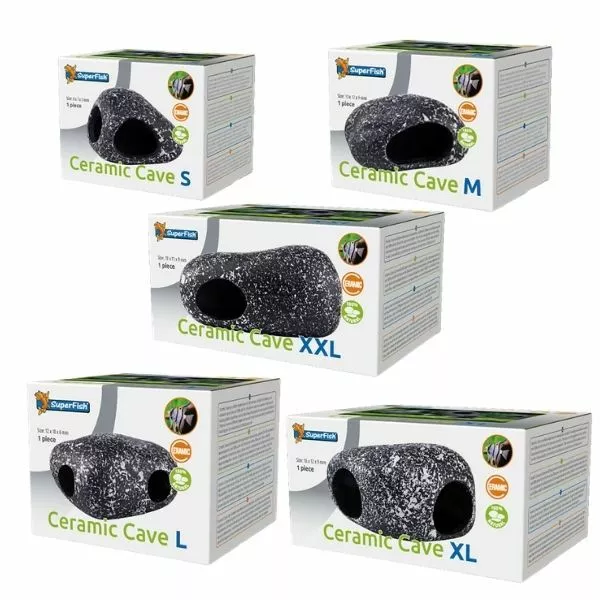 Superfish Ceramic Cave Aquarium Ornament Fish Fry Shrimp Hide Tank Decoration