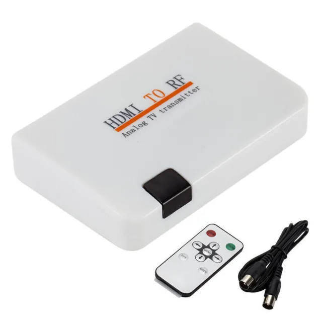 HDMI zu RF Koaxial Konverter Adapter Box mit Fernbedienung für TV EU-Stecker DE