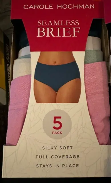 CAROLE HOCHMAN Women's 5 Pack Brief Underwear Size Medium M Seamless NIB